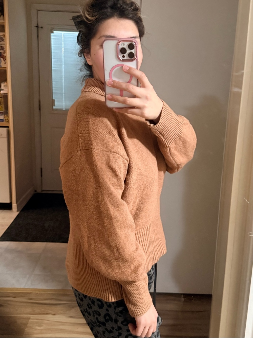 a new day Camel Ribbed Turtleneck Sweater